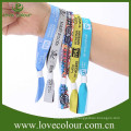 Fábrica de atacado eventos personalizados bordados wristband tecido